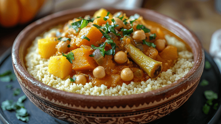 קוסקוס עם מרק ירקות מרוקאי