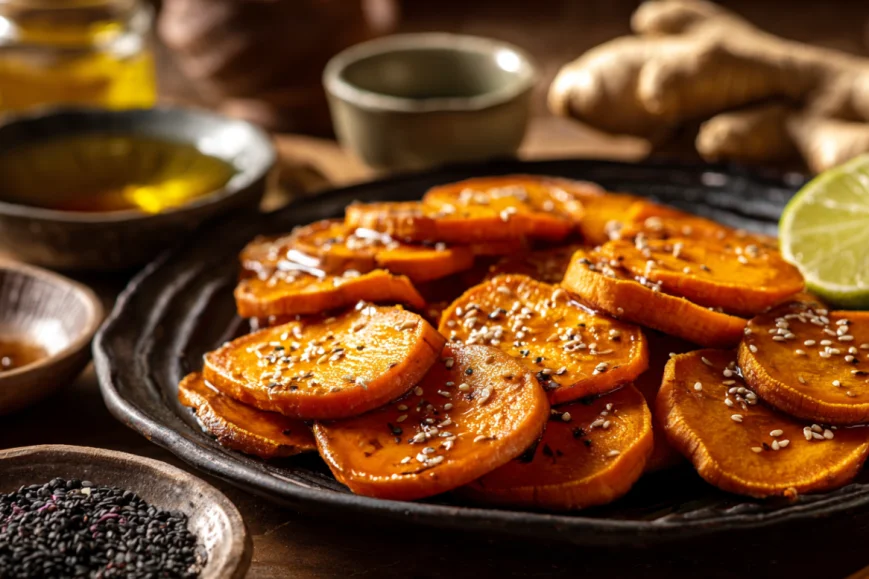 בטטות אפויות במרינדת סומסום ומייפל